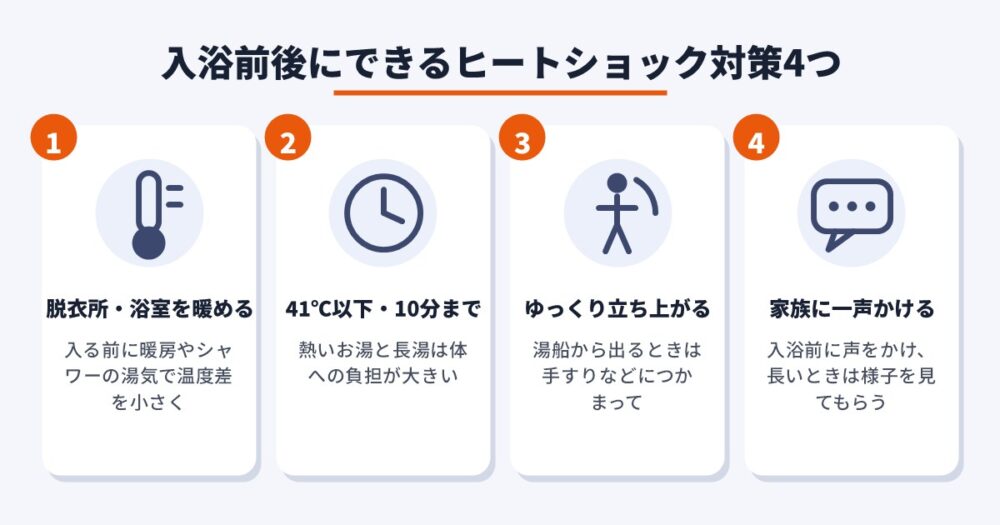 入浴前後にできるヒートショック対策4つ