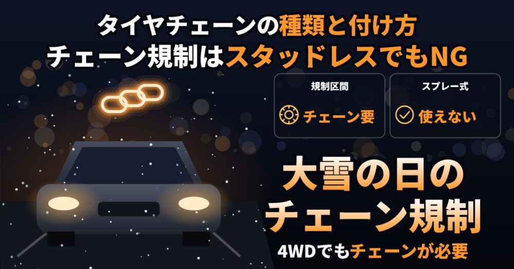 タイヤチェーンの種類とチェーン規制